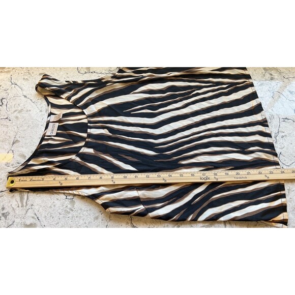Chicos Womens Size Large Sleeveless Animal Zebra Print Black Brown Satin… - Picture 5 of 7